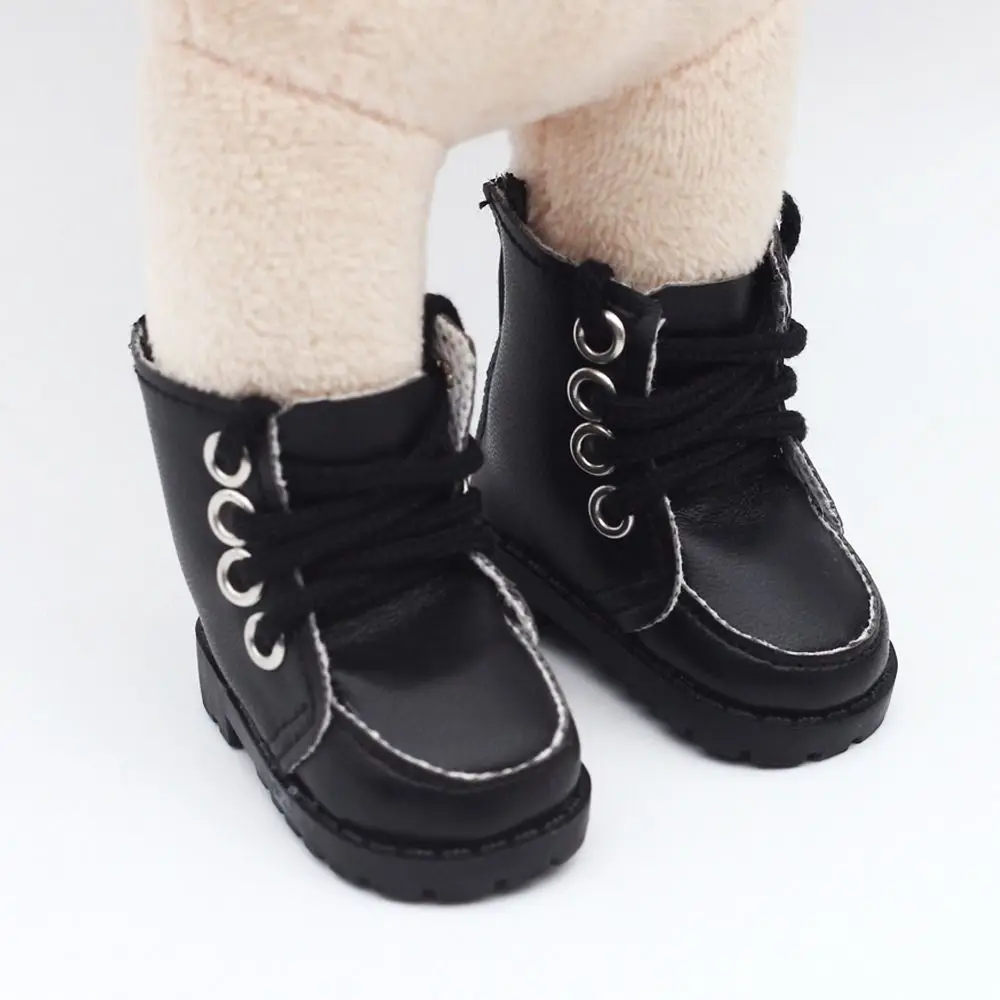 DIY Leather Material Doll Shoes Brown/Black Fashion Casual Wear Shoes College Style Doll Gift Toys 20cm Cotton Doll
