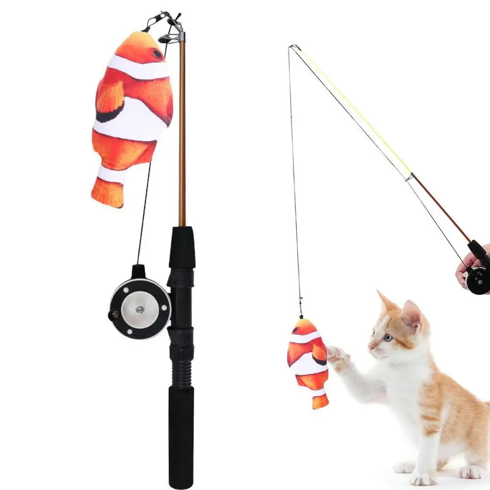 Cat Interactive Toys For Indoor Cats Cat Teaser Wand Fishing Rod