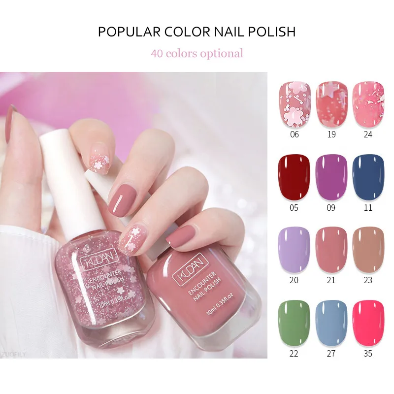 40 Colors Nail Polish No-bake Long Lasting Water-based Tearable Quick Dry Not Easy To Fade 10ml Semi-permanent Varnish Nail Art_voghion.com