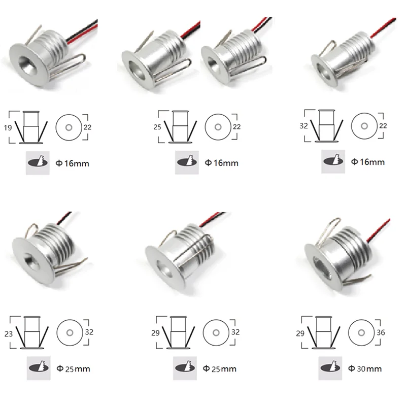 EtrnLED 미니 스팟 Led 조명 12V 24V 인테리어 초점 매립형 스포트라이트 캐비닛 쇼케이스 천장 조명 고휘도 1W 2W 3W