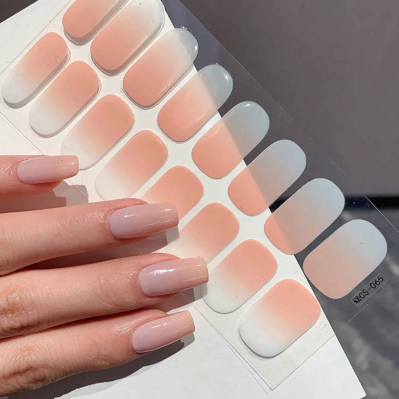 Semi Cured Wrap Nail Sticker Multi Color Solid Gel Full Cover No Need UV Lamp Cured Fast 1 Sheet