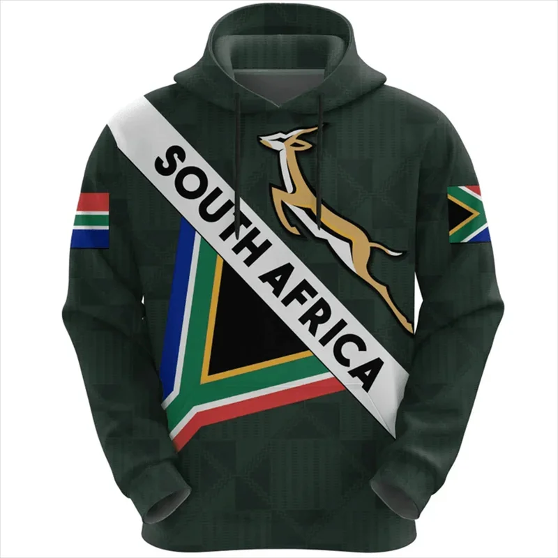 thumbnail image 1 of Sudadera con capucha con la bandera de Sudáfrica impresa en 3D para hombre, jersey con estampado de emblema nacional, sudaderas casuales unisex holgadas para la calle, 1 of 5