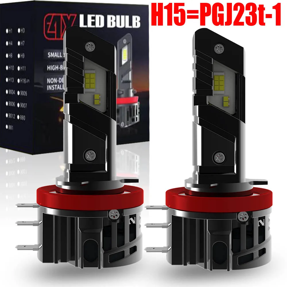 2개 H15 PGJ23t-1 LED 차량 헤드라이트 12V 강력한 자동차 주간 주행..