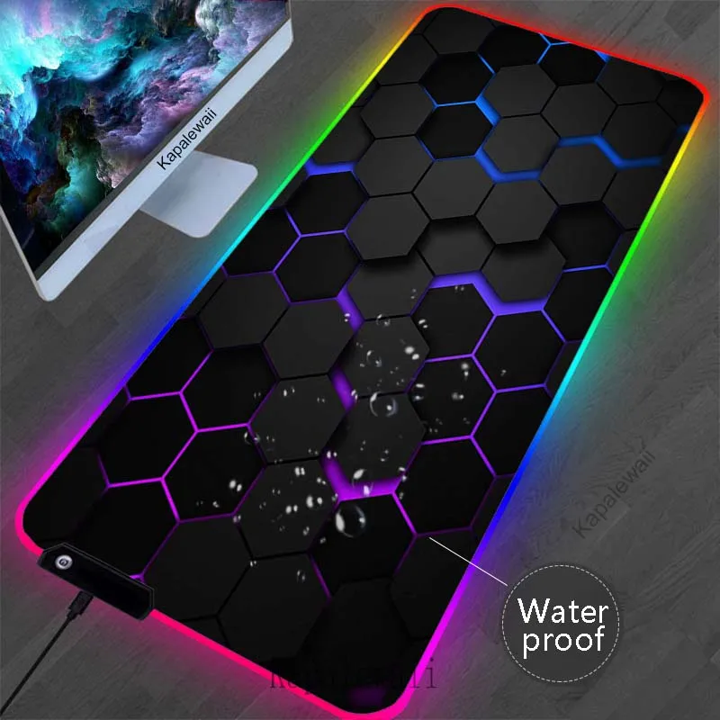 

Разноцветный коврик для мыши с геометрическим рисунком RGB, игровой коврик для мыши для ноутбука, водонепроницаемый коврик для мыши, Настольный коврик для клавиатуры
