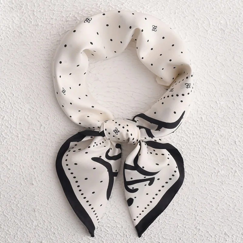 

70cm Irregular Line Scarf Silk Simple Basic Women's Scarf