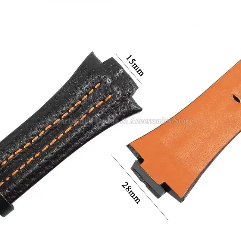 Leather Waterproof Watch Strap Replacement - 15x27mm