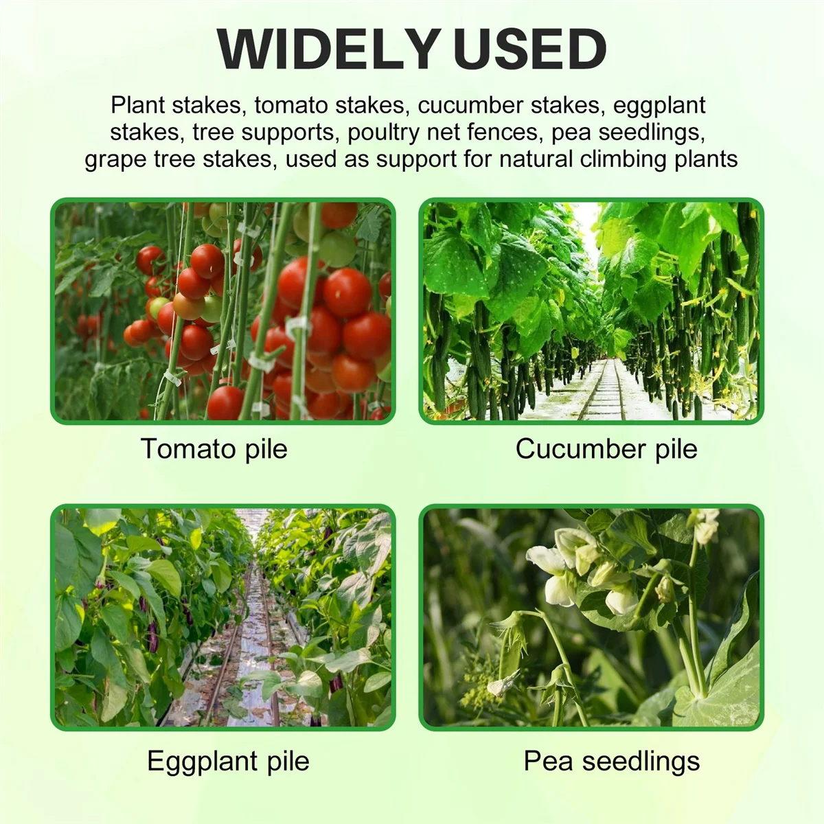 25 Pack Garden Stakes Metal Plastic Coated Plant Cage Supports Climbing for ,Trees,Cucumber,Fences,Beans,40cm