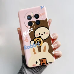 Adorable Rabbit and Panda Soft Silicone Shockproof Phone Case for Huawei Mate 50 Pro (Pink-L01)