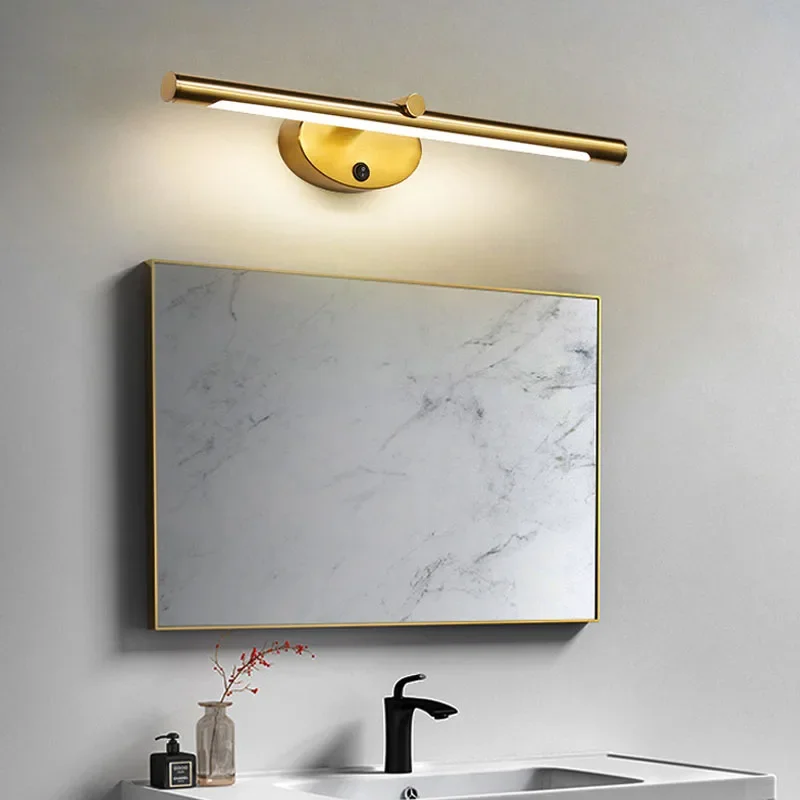 Modern LED Bathroom Wall Lamp Bathroom Hardware Wall Sconce With Touch Switch For Bedroom LED Bathroom Bath Mirror Line Lamp 6