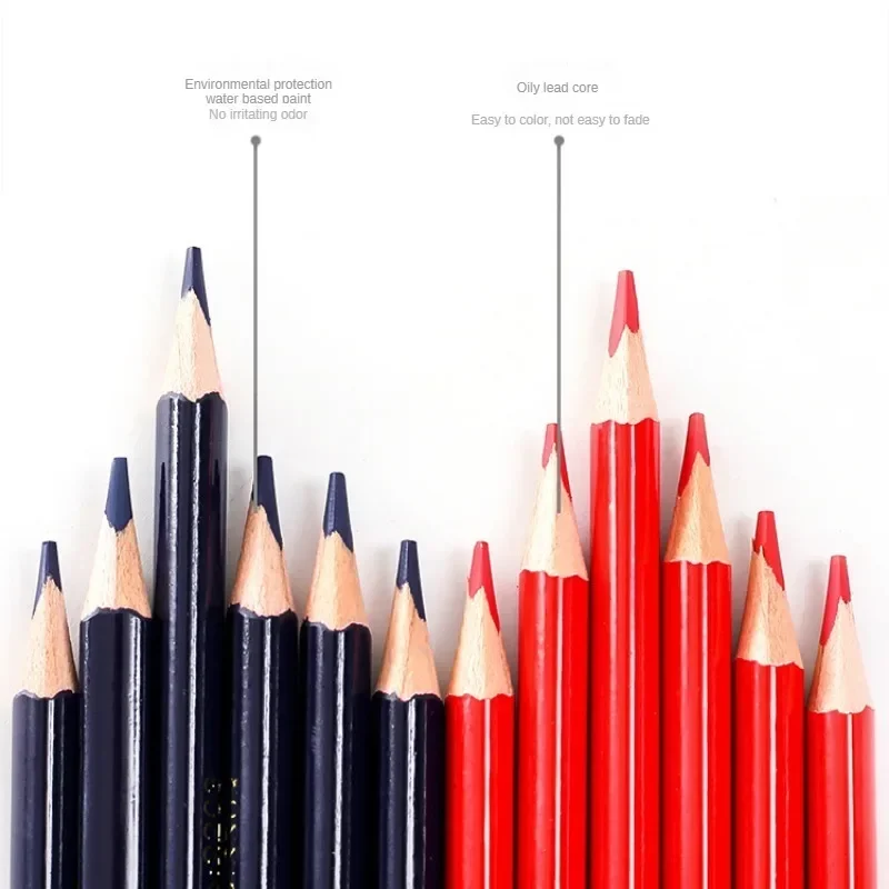 12pcs/box Double Ended Colored Wooden Pencils Pre-Sharpened 2B Red and Blue Pencils Checking Pencils for Checking Map Coloring 4