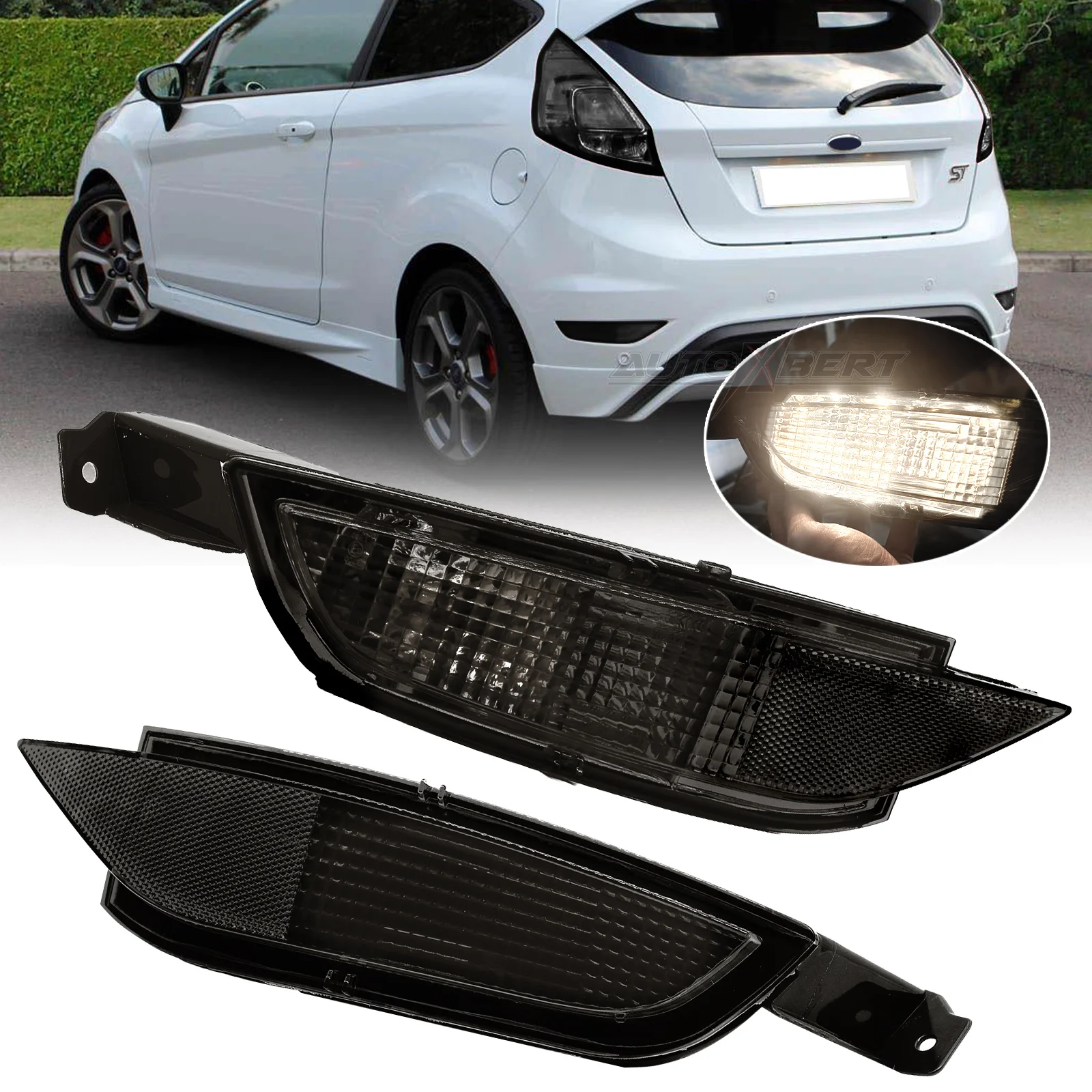 

2x задняя Дымчатая черная Φ задняя часть правая левая для Ford Fiesta Mk7 2008 2009 2010 2011 2012 2013 2014 2015