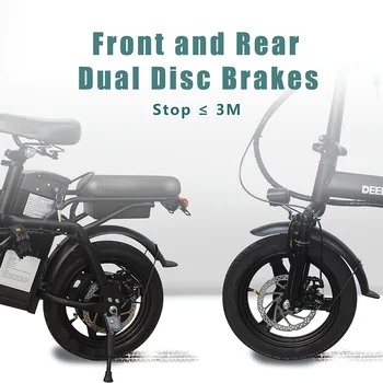 Folding Ebike 48V 15AH Electric Bike For Adults 400W Max 32KM/H Electric Bicycle City 14 inch Tire For Cycling 5