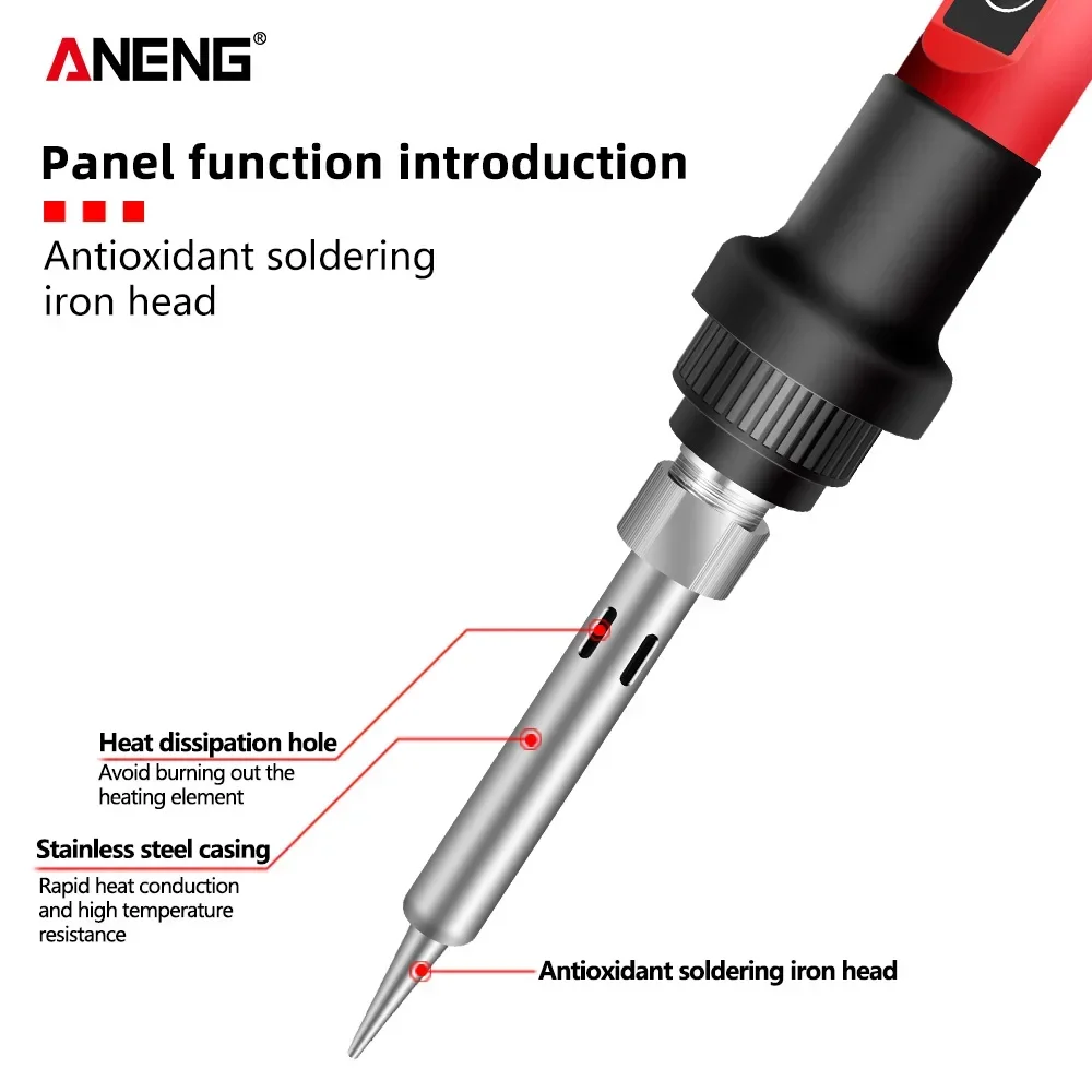 ANENG SL102/SL101 Digital Electric Soldering Iron Temperature Adjustable 220V 110V Welding Tool Ceramic Heater Soldering Tool