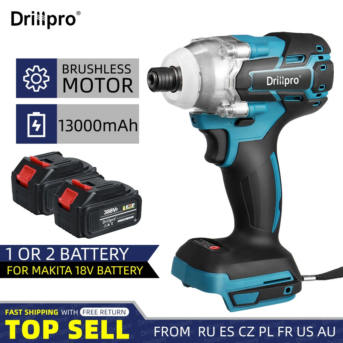 Drillpro 388vf Cordless Brushless Electric Screwdriver 1/4 Inch Power ...