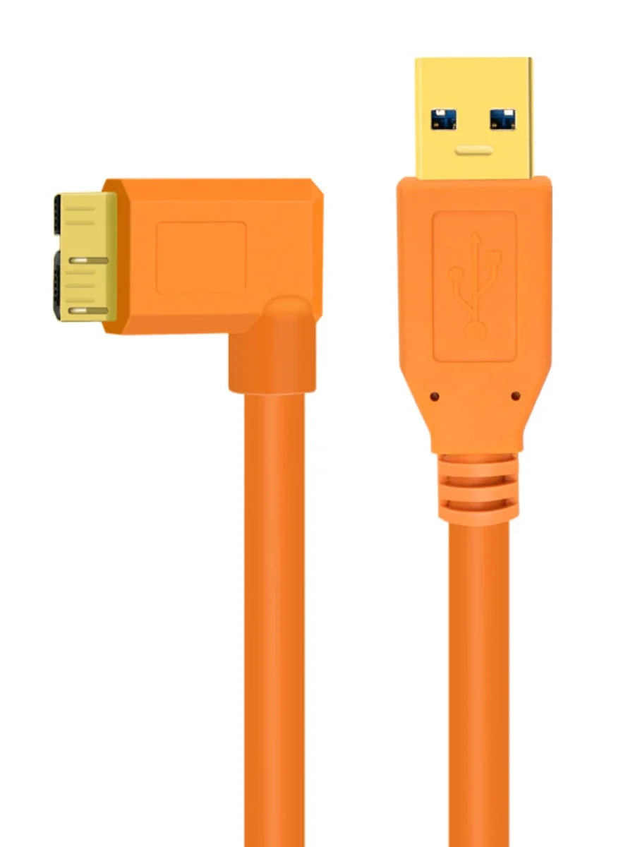 Cavo Micro B Usb 3.0 Fotocamera Usb Cavo Angolato Micro-B 1.5M/3M/5M/8M/10M Per Canon 5 D4 1 Dx2 5Ds 5Dsr Nikon D5 D800 D810A/E D850
