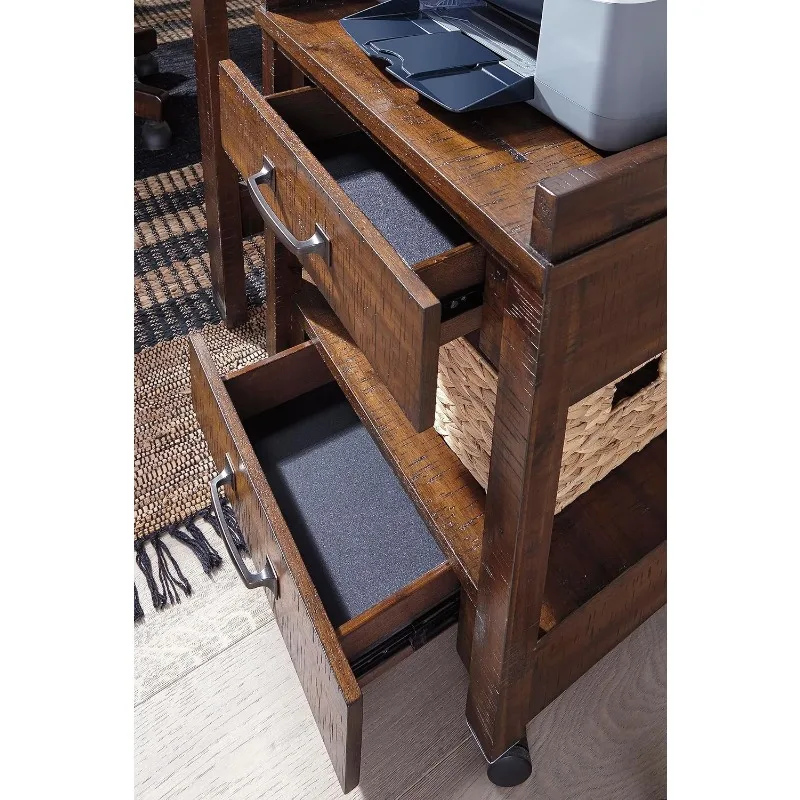 Baldridge Rustic Industrial Office Printer Stand with Storage 4