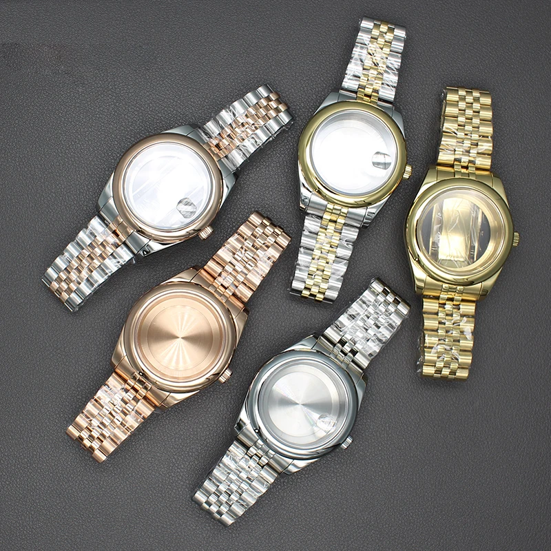 

36mm 40mm Case Strap Men'S Watch Watchband Parts Sapphire Crystal For Seiko Nh35 Nh36/34 Miyota 8215 Movement 28.5mm Dial Oyster