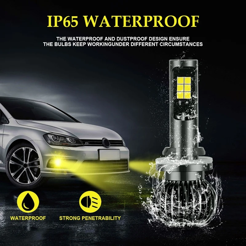 트럭 차량용 안개등 전구, LED 앰버 및 화이트 듀얼 컬러, DRL 조명 키트, 9-32V, 30W, 3000LM