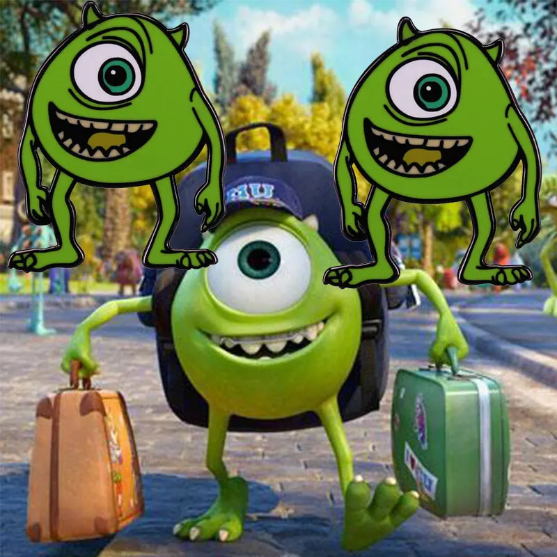 Monsters Inc. Badge Sulley Mike and Boo Peeking at the Door Pin Cute Jacket  Backpack Decor for Anime Movie Fans - AliExpress