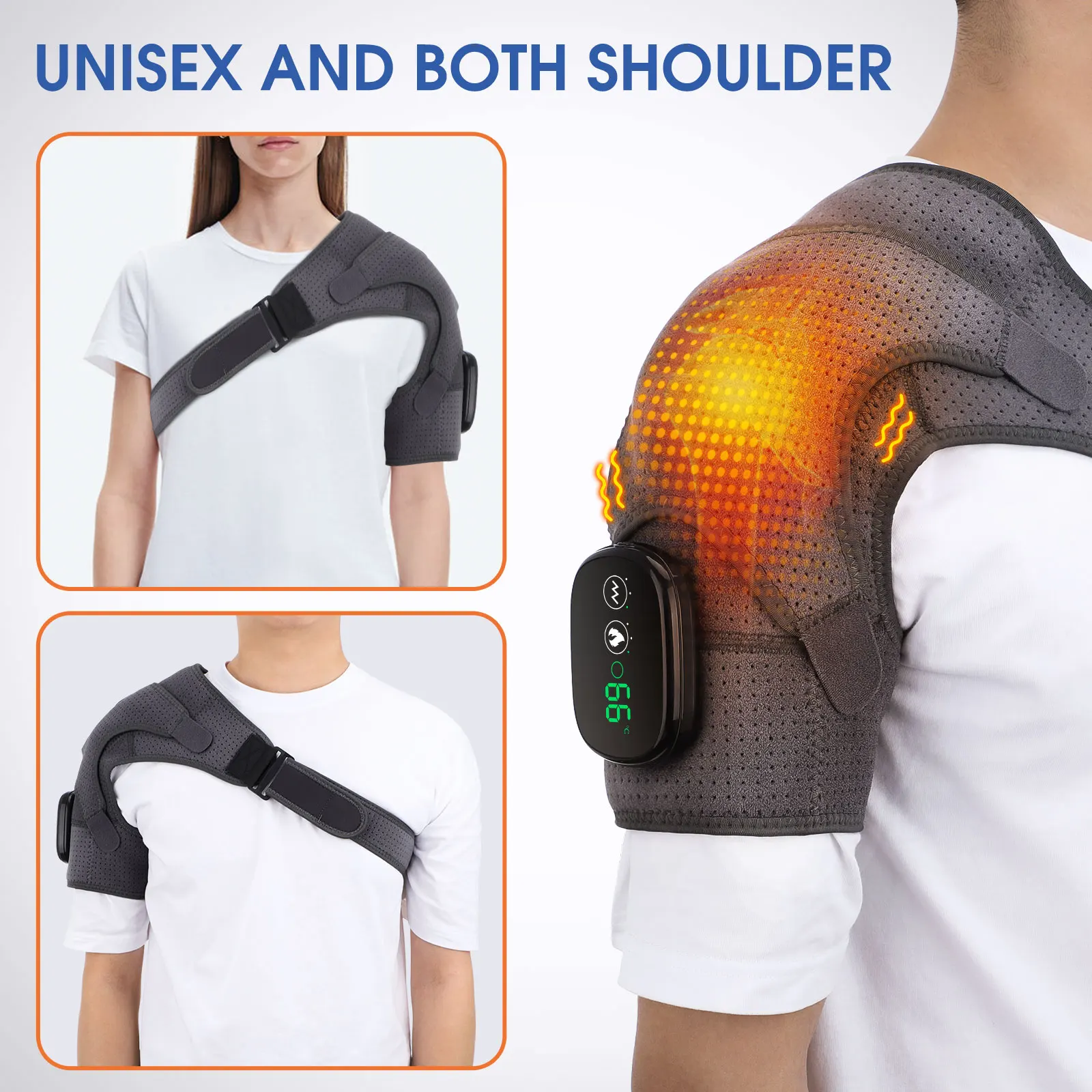 1pc Electric Heated Shoulder Strap Massage, Shoulder Massager Heating Pad, Frozen  Shoulder Pain Relief For Men And Women Heating Pad 