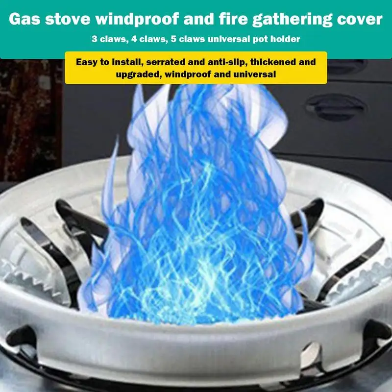 Home Gas Stove Fire Wind Proof Energy Saver Wind Shield Bracket Fire Cover Windproof Stand Kitchen Cooker 2