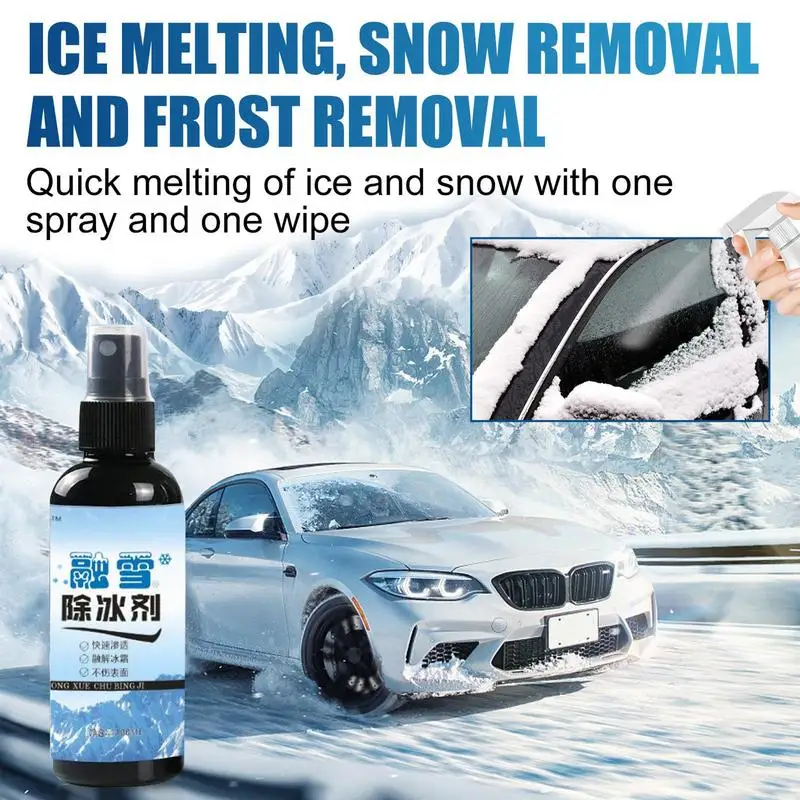 Car Deicer Spray 100ml Melts Ice Frost & Snow Fast Spray Multi-purpose Easily Melts Ice Frost Anti Snow Melting