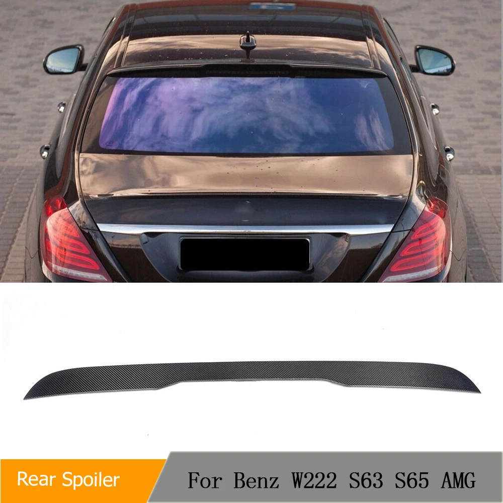 

Car Rear Roof Spoiler Lip Carbon Fiber / FRP Wings for Mercedes-Benz S-Class W222 S63 S65 AMG 4-Door 2014 - 2020 Rear Boot Wing