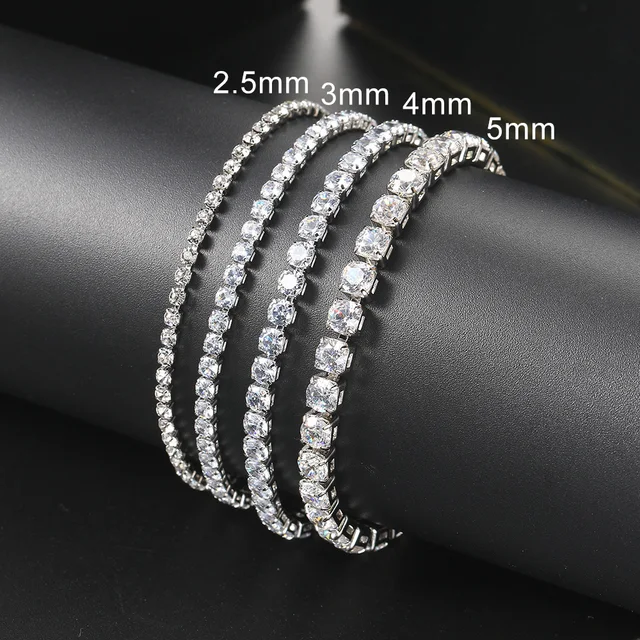 Bracelet de Tennis en cristal de luxe pour hommes, Hip Hop, tendance, Punk, zircone, chaîne de Couple sur la main, bijoux Streetwear