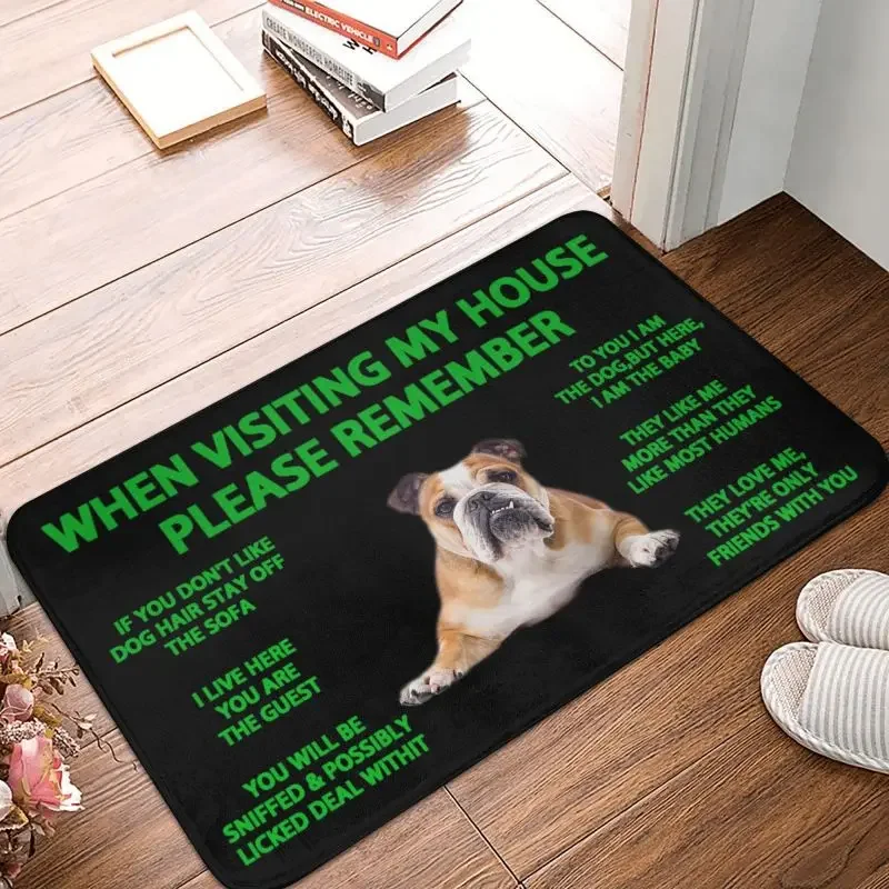 

English Bulldog Front Door Floor Entrance Mat Outdoor Kitchen Bathroom Doormat Bedroom Carpet Rug