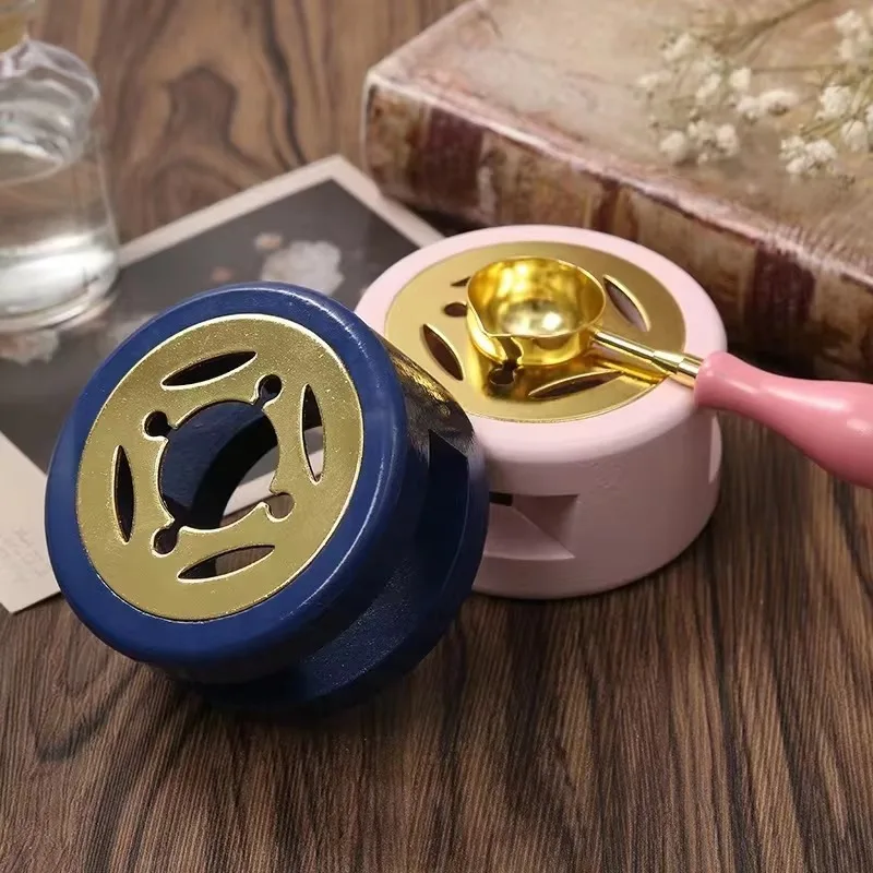 Wax Sealing Spoon for Wax Sealing Retro Wood Handle Furnace Stove Pot Decorative Craft Gift Stamp Seal SB002