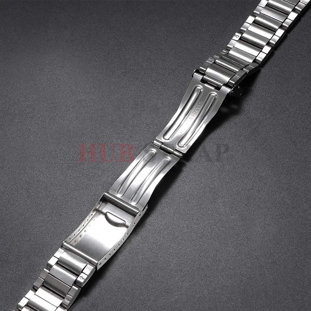 Elegant Stainless Steel Watch Band Bracelet - Adjustable Metal Wristband Replacement Strap with Tool