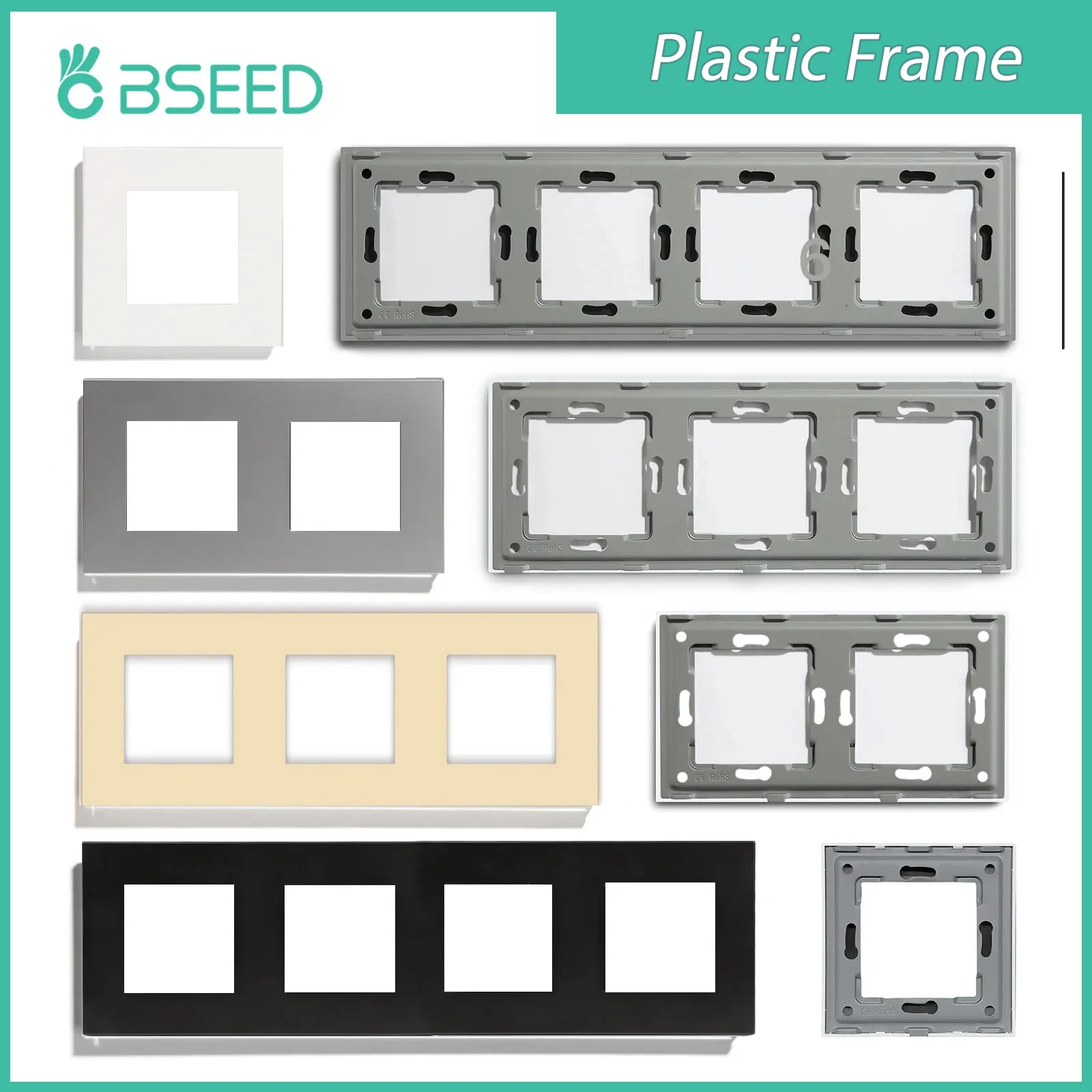 Plastic Frame Panel Wall Socket Single Double Triple Four Frames DIY Part