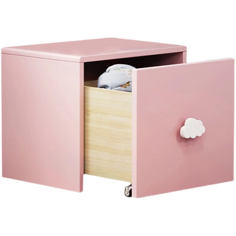 /Bedside Table Simple Solid Wood Cabinet Cute Cloud Bedside Cabinet Children's Locker