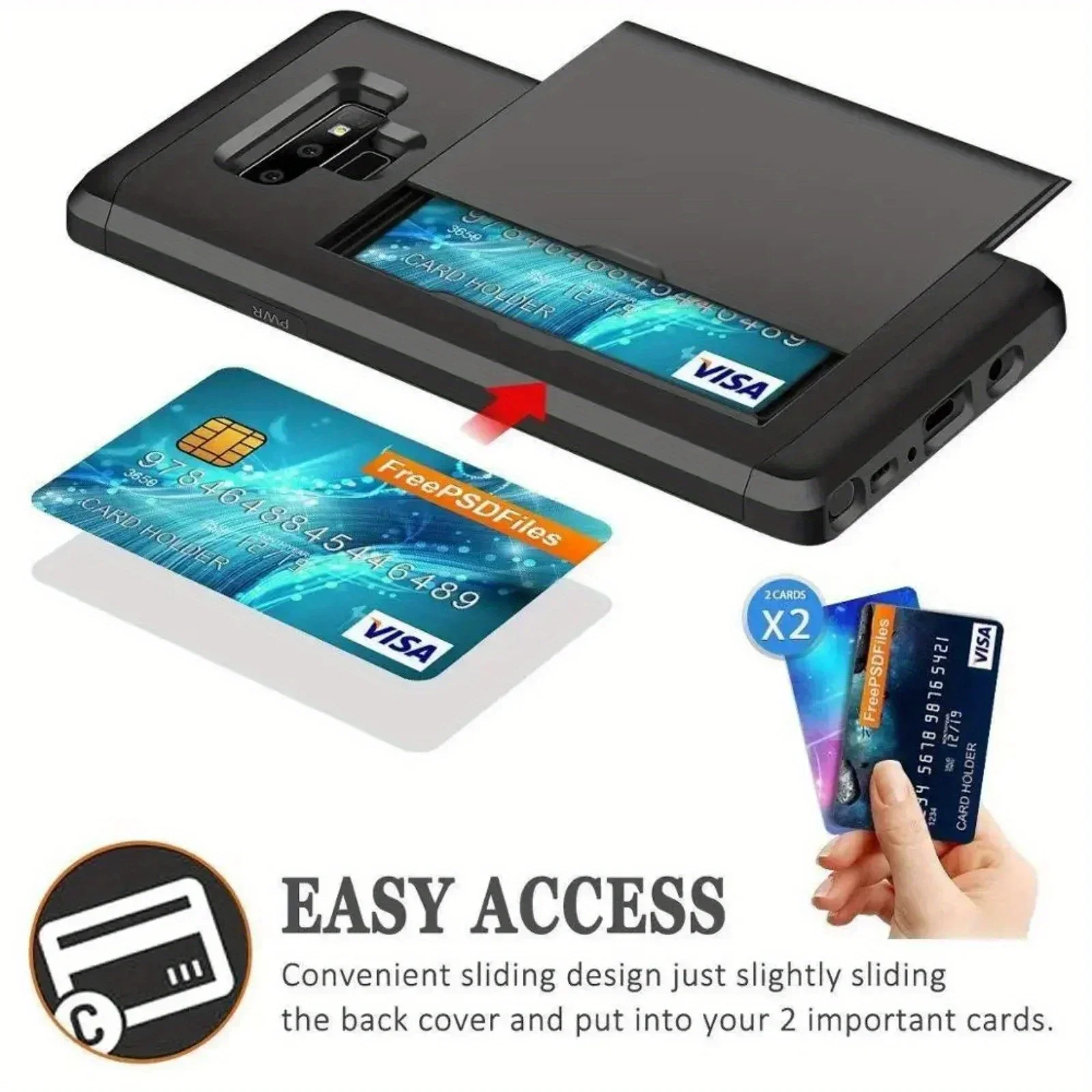 Premium Wallet Phone Case with Card Holder - Dual Layer Hybrid Shell