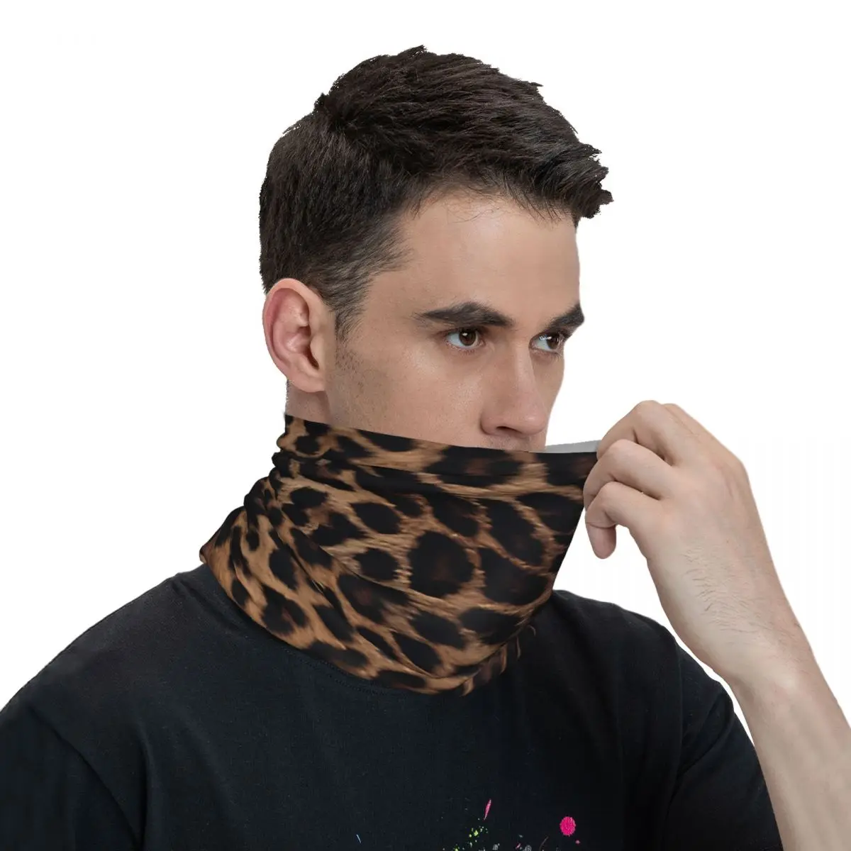 Leopard Bandana Neck Cover Printed Wrap Scarf Multi-use Cycling Riding For Men Unisex Thin cycling bandana neck wrap bandana headscarf cotton bandana bandana neck cover multifunctional bandana