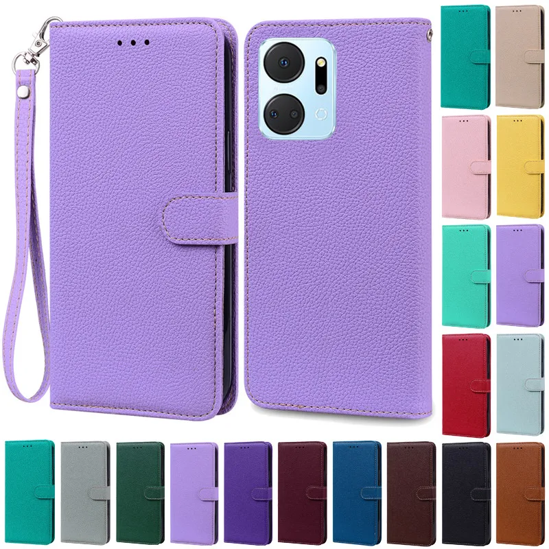 For Honor X7A Case Huawei Honor X7A Cover Silicone Wallet Flip Leather ...