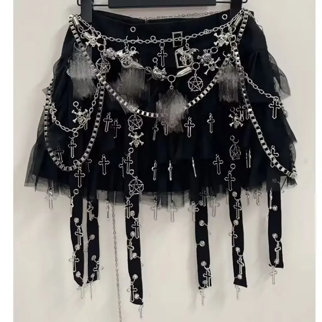 Metal Pendant Mini Skirt 1