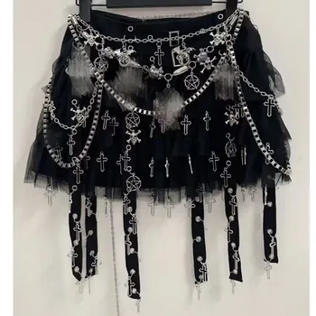 Metal Pendant Mini Skirt 1