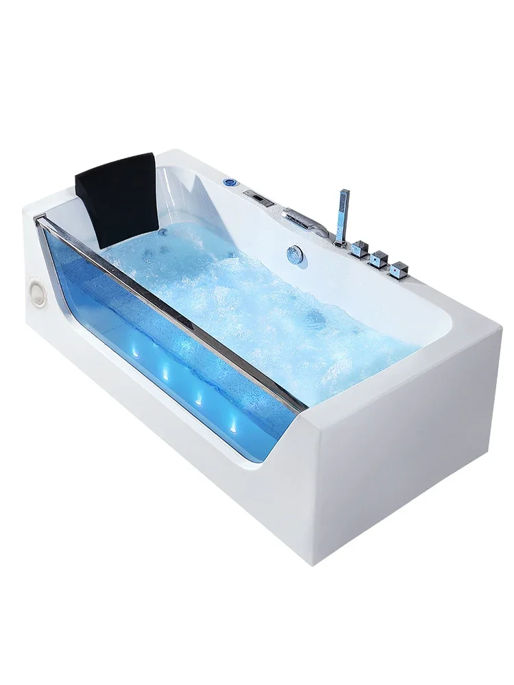 Rectangular acrylic glass household adult double bathroom Thermal insulation heated double surf Jacuzzi 5