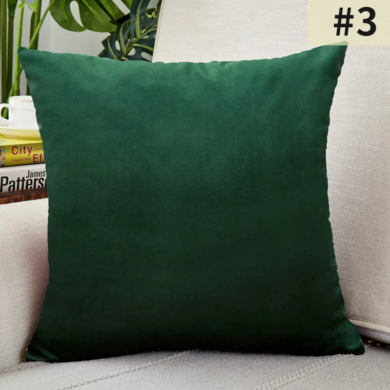 Luxurious Velvet Solid Color Decorative Throw Pillow Cover for Sofa and Living Room Decor