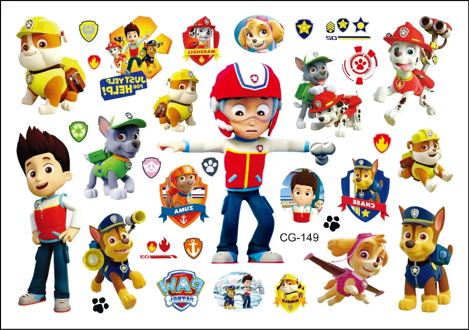 New Original Paw Puppy Patrol Toys Tattoo Sticker Pat Patrouille Anime  Stickers Toys for Children Boys