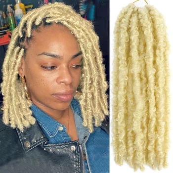 Distressed Butterfly Locs Braiding Hair New Boho Faux Locks Crochet Braids Hair Extensions Synthetic for Black Women and Girls 1