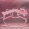 Table with Monitor Stand Corner Desk with MDF Board Surface, Home Office Desk for Girl Women Gift for Gaming Working Study 2