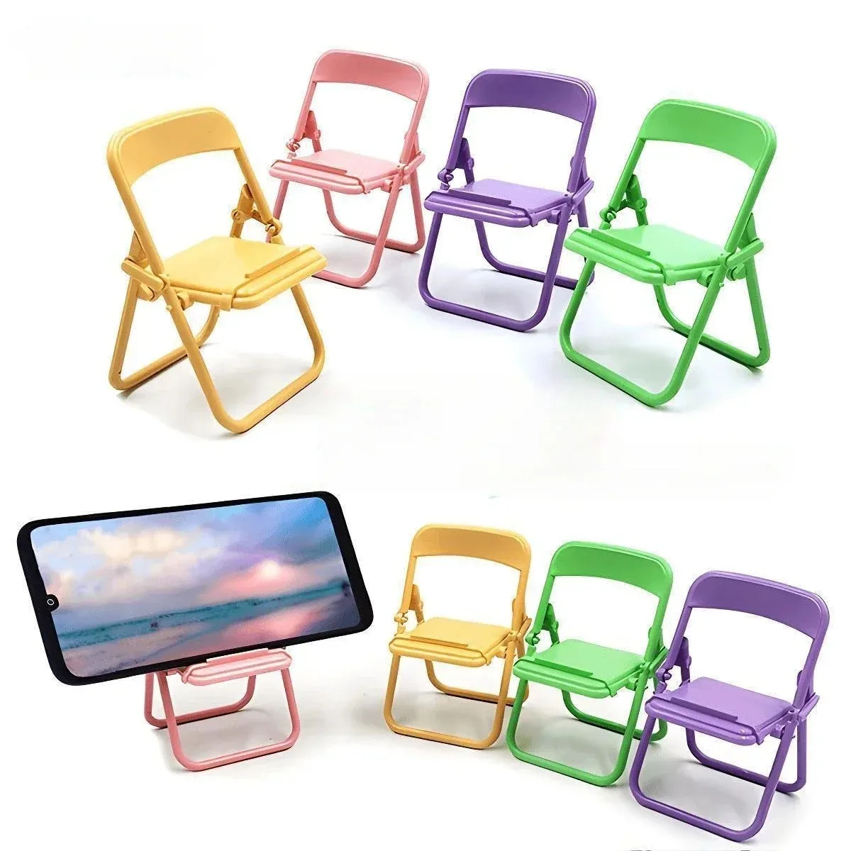 Soporte para el móvil con forma de silla plegable