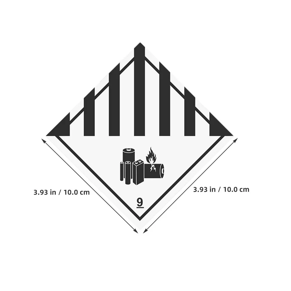 100Pcs 위험물 운송 라벨 배터리 포장 보관 상자 분류용 견고한 비닐 경고 스티커 리튬 이온