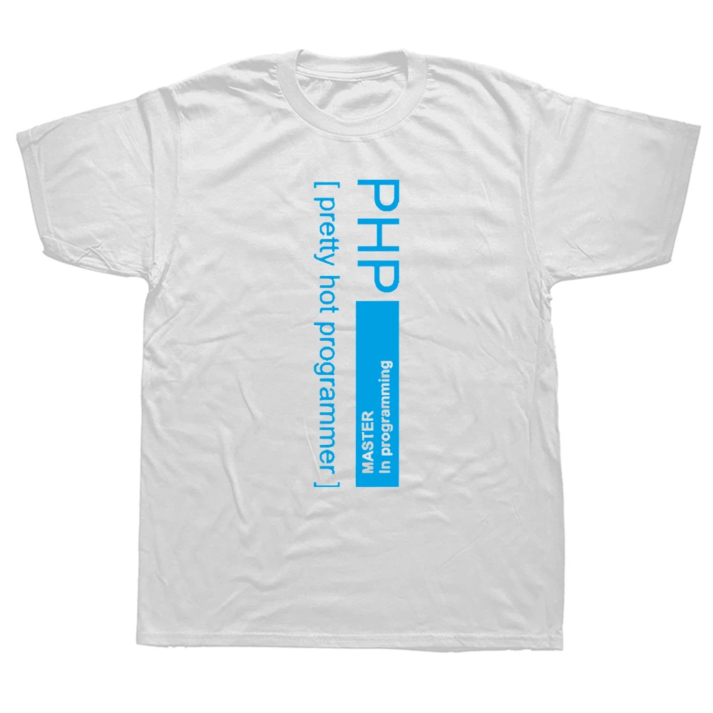 PHP Pretty Hot Programmer Lustiges Grafik-T-Shirt Kurzarm Humor Streetwear T-Shirt Locker Sitzende Kleidung für Männer und Frauen