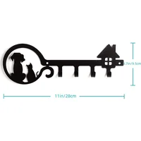 1pc Metal Wall Mounted Storage Rack Dog Cat House Design Key Holder, Wall Hanging Storage Key Holder Towel Rack Wall Hanging 2
