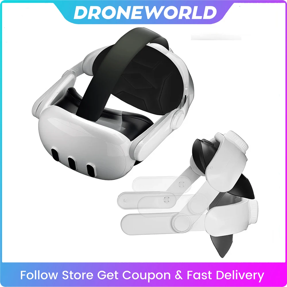 

Регулируемый ремешок для головы для Quest 3 VR, ремешок с губчатым ковриком, повязка на голову для полного декомпрессии, аксессуары для Quest 3 VR