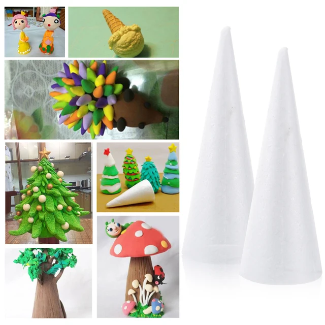 Cone Cones Craftsstyrofoam Craft Diy Christmas Tree White Polystyrene  Floral Children Wreaths Pine Balls Shaped Xmas