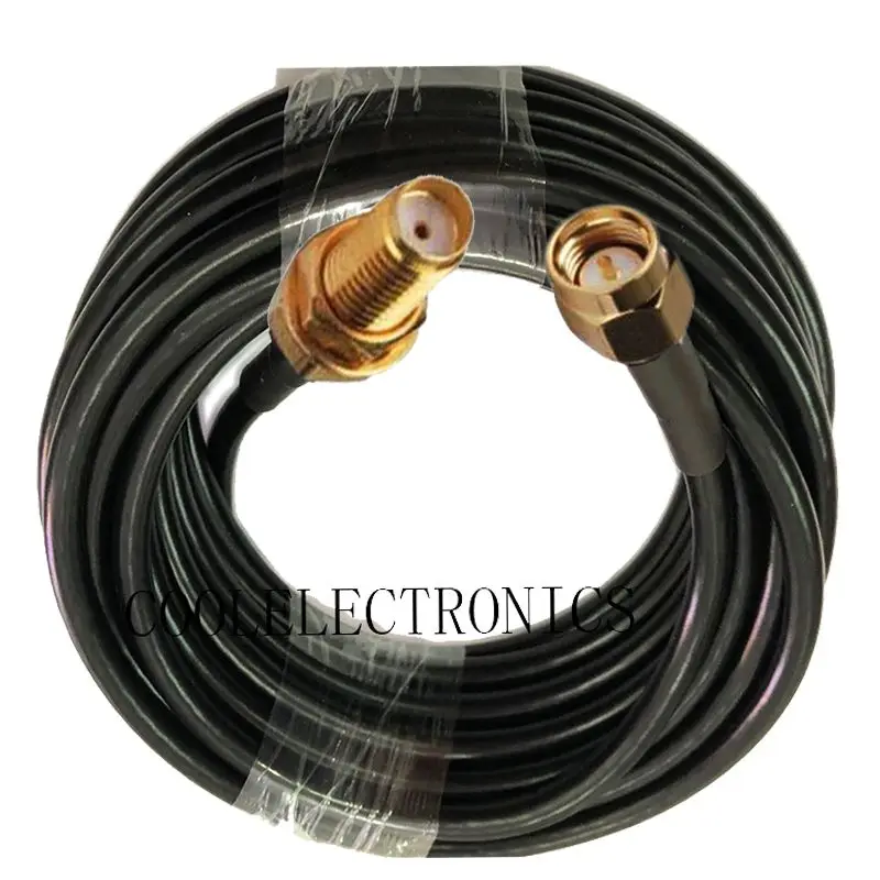 SMA หญิง SMA ชายปลั๊ก RG58 Coaxial Pigtail WIFI Low Loss 15/50ซม.1M 2M 3M 5M 10M 15M 20M 30M 50M 1